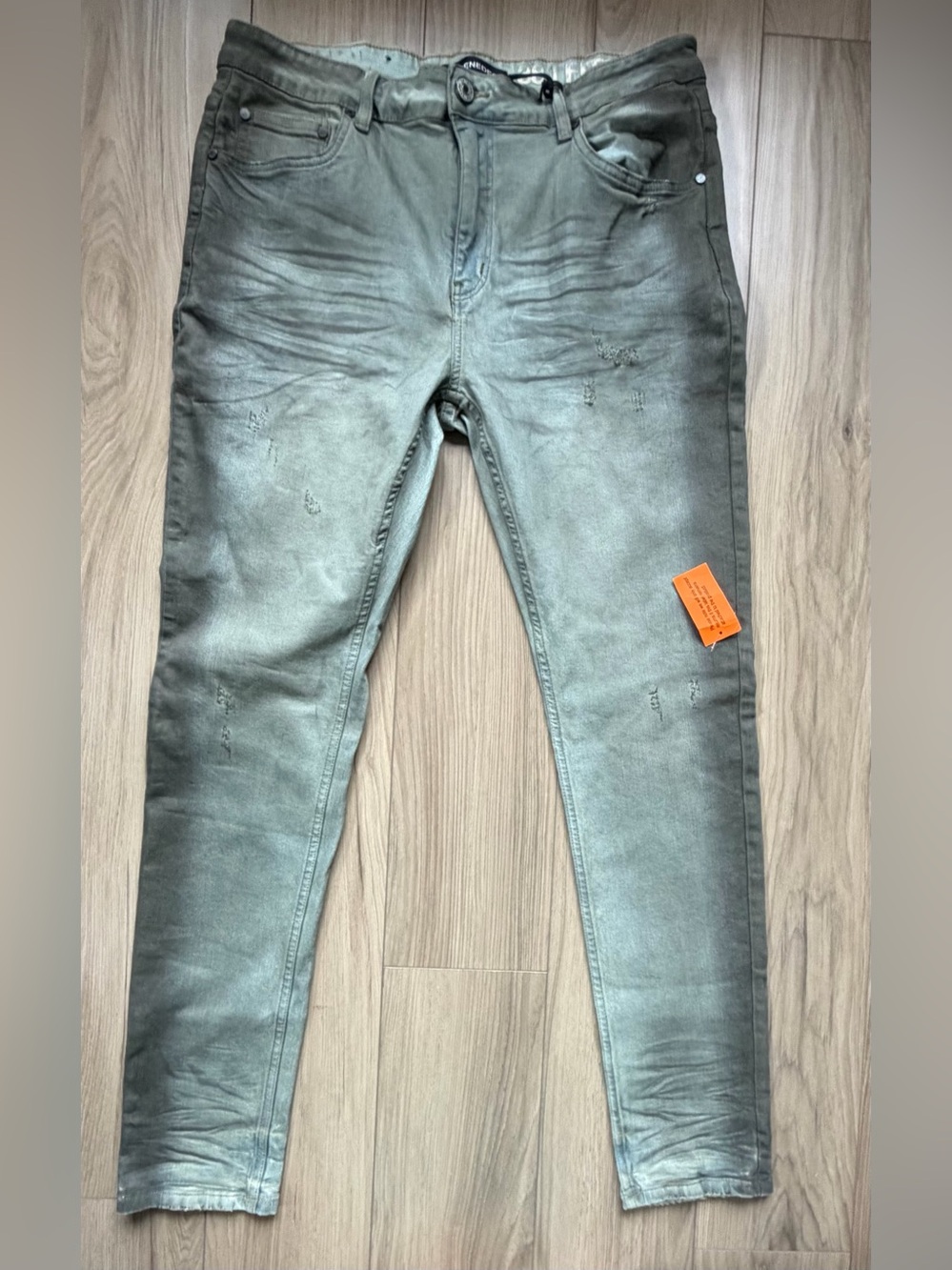 NWT Serenede Fitted Smoked Out Grey Denim Jeans 38x33 Stretch